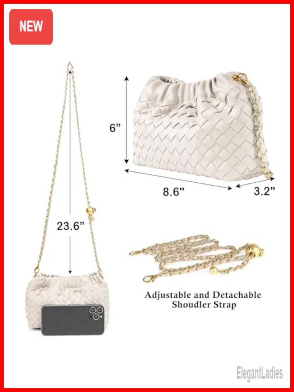 Woven Crossbody Bag & Clutch, Ruch Design, Adjustable Strap